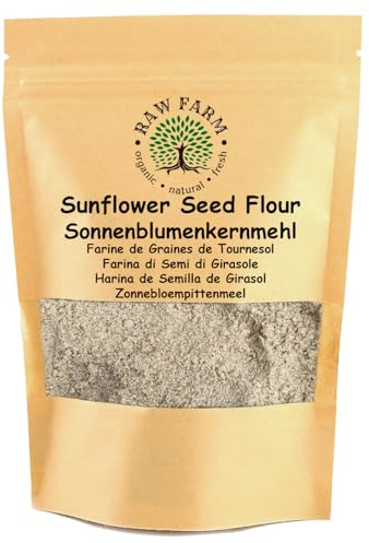 Raw Farm – Harina de semillas de girasol – 1 kg – baja en grasa, sin gluten, sin soja – Ideal para repostería y panificación