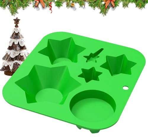 Skeadex Silikon Backform Weihnachten,3D Weihnachtsbaum Backformen Weihnachten,Weihnachtsbackformen Baumkuchen Form Backform Silikon Tannenbaum für DIY Cookie Schokolade Backform (D)