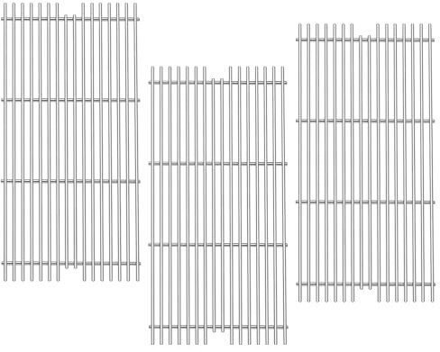 Boloda 54911 Grillroste aus Edelstahl, 7 mm, Ersatz für Viking VGBQ 76,2 cm T-Serie, VGBQ 104,1 cm T-Serie, VGBQ 134,6 cm T-Serie, Gasgrill der T-Serie, 3 Stück