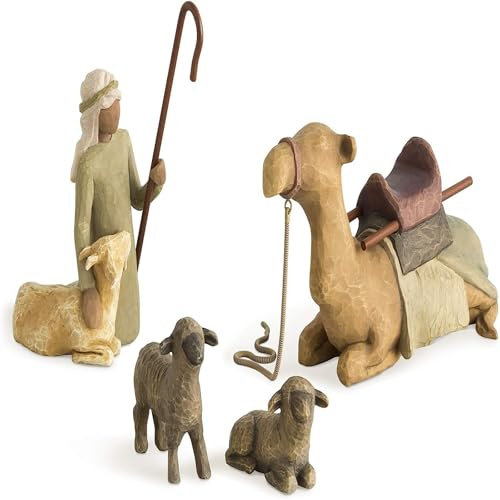 Freefire Krippenfiguren Holz 26105 Figur Schäfer und Stalltiere, Figur Braun