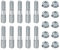 M METERXITY 2-Set Chainsaw Guide Bar Studs & Bar Nuts M8 x 1.25 to M10 x 1.5 Double End Bar Studs with M8 Nuts Manganese Steel for Echo Flange Bar Nuts Kit Replacement