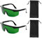 Comioke 2PCSProtection Laser pour Appareil D'épilation, Lunettes de Protections, Lunette pour Epilateur, Lunette Anti UV de Sécurité, Maison ou Salons de Beauté Utiliser（Vert Foncé）