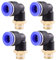4 pièces 10mm 1/4 PT Raccords enfichables pneumatiques coudés à 90° avec filetage extérieur Raccords rapides pneumatiques pour tuyaux enfichables Raccord d'air comprimé Push-In