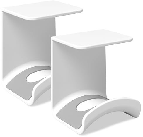 Weskjer Gaming Headset Stand,Adhesive Headset Stand,White Headphone Holder Hanger,2 Packs Headset Holder, Headphone Hook for Desk Sony Beats, Sennheiser, HyperX