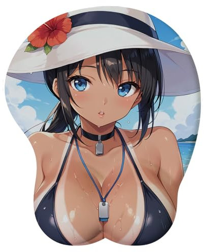 Tapis de Souris Anime Fille Manga Waifu 3D Anime Ergonomique Tapis de Souris Repose Poignet Animation Silicone Souris Pad de Souris Gaming Pad