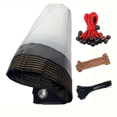 Plane Transparent mit Ösen – 0,18mm PE Abdeckplane Transparent Wetterfest – Terrassenplane Balkonplane Klarsichtplane für Garten & Gewächshaus (1x2m)