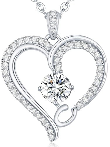 CDE Kette Damen Herz Rosegold Halskette für frauen Anhänger Buchstabenkette A-Z Personalisiert Kette Geschenk mit Anhänger Schmuck Geburtstag Weihnachten Valentinstag Muttertag (CC)