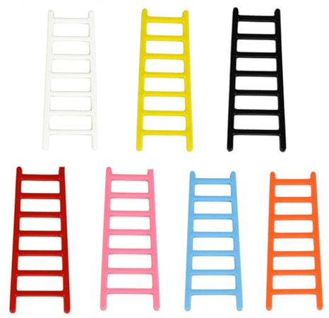 70PCS Mini-Leiter Kuchen Toppers Schwamm Schritt Leiter Kuchen Dekoration Fee Möbel Leiter Ornament Miniatur Kunststoff Leiter für DIY Handwerk Puppenhaus Mikro Landschafts dekor