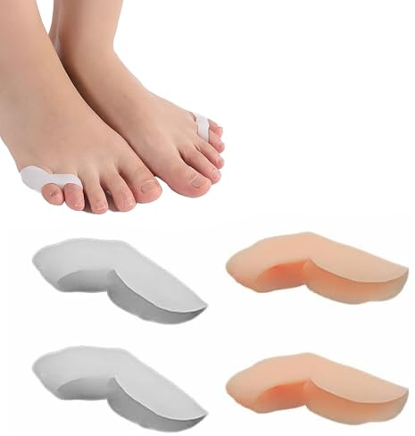 Separatore Dita Piede, 4Pcs Separatori Mignolo Piede, Separatori Dita Dei Piedi, Distanziatori Dita Piedi Silicone, Proteggi Dita Piede Sovrapposte, Proteggi Mignolo Piede per Sollievo Piedi