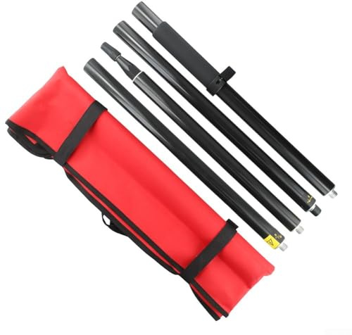 HavenDomicile 2M Carbon Fiber Extension Pole 4-Piece Surveying Rod with Thread Mount for GPS Antenna Equipment