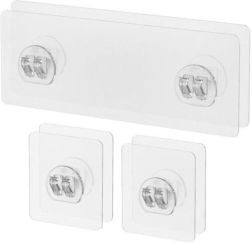 Uniclife 6 Piezas Ganchos Adhesivos para Ducha de Repuesto, Ganchos Adhesivos Resistentes para Estantes de Baño, Alacenas de Cocina y Cestas