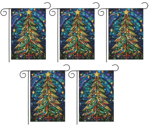 Bosiyrggrl Christmas Garden Flag Double-Sided Outdoor Use, Christmas Tree Small Garden Flag Suitable for Garden Decoration