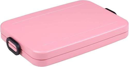 Mepal - Lunchbox Take A Break flach - Ideale Brotdose für Laptoptasche oder Rucksack - Flach geformte Essensbox für 2 Sandwiches oder 4 Scheiben Brot - 800 ml - Nordic Pink