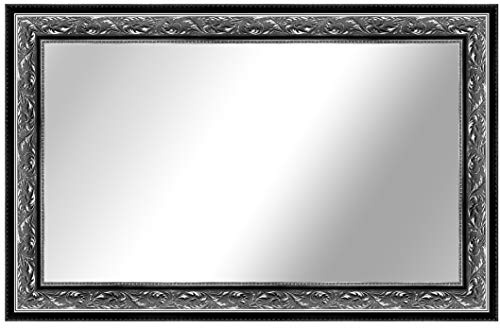 TV in Disguise Framed Mirror Television, compatible with a Samsung QLED Smart LED TV - supplied with 55 inch TV (Ornate Silver)