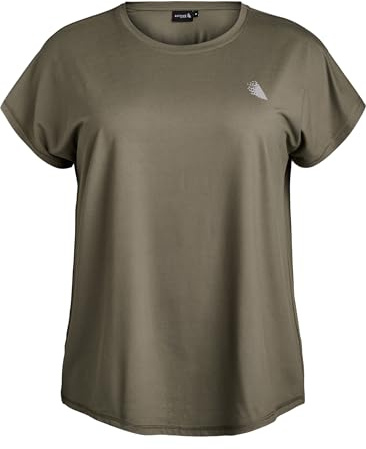 Zizzi Active by Damen Große Größen T-Shirt Kurze Ärmel Größe Gr M Thyme