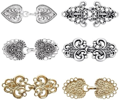 YFTRFR 6 Pièces Clips de Cardigan, Matériau Métallique Broche Attaches Fermoir Rétro Tourbillon Pin pour Femme, Fermeture Cape, Châle, Pull, Robes et Chemises, Capes, Gilets et Plus(2 Couleur)
