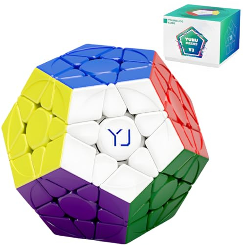 Bukefuno YJ YuHu Megaminx V3M 3x3 Zauberwürfel Stickerless Magic Dodecahedron yongjun V3 M 12-Side M Cube 3x3x3 Pentagonal 2026 Puzzle Speed