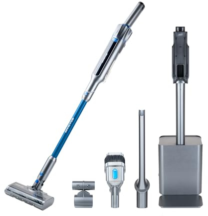 Genius Invictus ONE SL Handstaubsauger Bodenstaubsauger AKKU, All in 1 Staubsauger, inklusive Absaug- und Ladestation, Hepa Filter, Kombi Bürste mit LED, Akkulaufzeit bis 40 Min, leise
