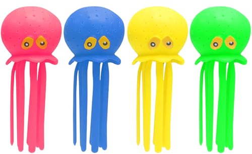 HoveeLuty 4 Uds. Juguetes de Piscina para niños pequeños, Bolas de Agua de Pulpo, Juguetes sensoriales para aliviar el estrés para niños, Mesa de Agua para Playa, Mesa de natación, Piscina para