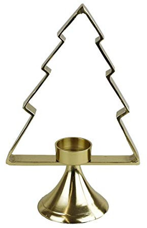 Weihnachtsbaum mit Windlicht gold Größe wählbar Dekobaum Weihnachtsbaum Alu Deko, Größe:S