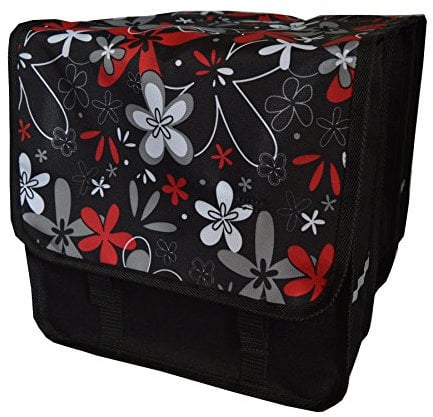 FAHRRADTASCHE 26 28 Erwachsene Satteltasche Gepäckträgetasche Doppel 2x15l / Einzelne 1x15l (11. Duo - Blumen)