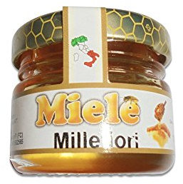 MiTA - 20 VASETTI Di MIELE 100% ITALIANO MILLEFIORI IN VASO IN VETRO MONODOSE DA GR. 30 DOLCIFICANTE - HONEY NATURAL SWEETENER