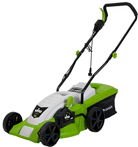 VITO - Tondeuse électrique 1400W Moteur Induction Coupe 34 cm - Hauteur de Coupe 25-60 mm - bac 35L