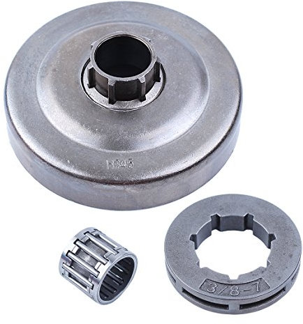 Haishine 3/8-7T Chain Clutch Drum & Sprocket Rim Needle Cage for Husqvarna 445 450 E 345 340 346XP 350 351 353 Chainsaw