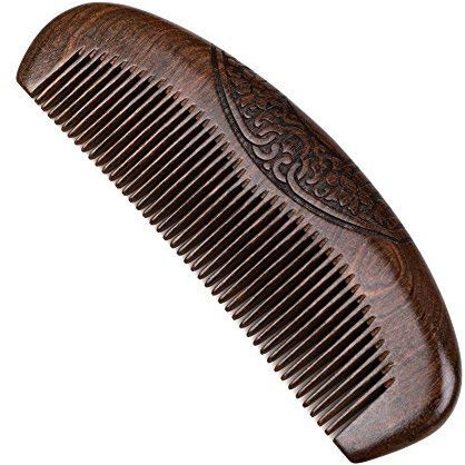 Holzkamm massage aus Sandelholz Breite 17cm Haarkamm langlebig natur bequem für Damen Herren Kinder Kamm lang groß antistatisch fein für dicht feines und langes Haar Bartkamm friseur als Geschenk