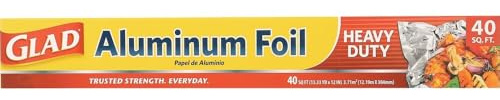 Glad Robuste Aluminiumfolie, 1,2 m² | Aluminiumfolie zum Grillen, Braten, Backen