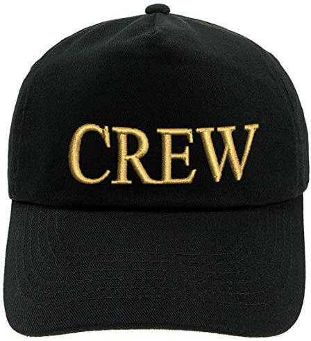 4sold Boys Mens Women 100% Cotton Yachting Baseball Cap Inscription Lettering Baseball Captain Sun Summer Hat Black Gold - Crew,Adult