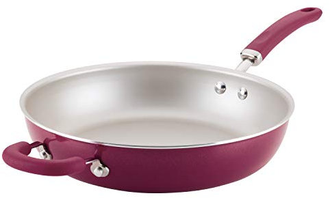 Rachael Ray 12157 Create Delicious - Sartén antiadherente para freír, aluminio, color burdeos