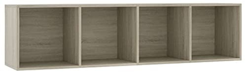 vidaXL Bibliothèque/Meuble TV, Armoire de Télévision avec Compartiment, Étagère à Livres de Salon Salle de Séjour Intérieur, Moderne, Chêne Sonoma