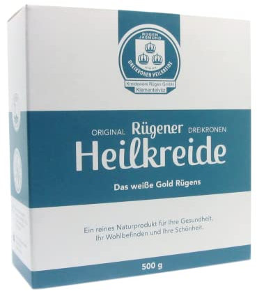 Merasan Original Rügener Dreikronen Heilkreide Pulver 500g – Basische Schlämmkreide Kreidepulver für die Pflege – Vegan