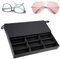 Brillenaufbewahrungsbox, Brillenaufsteller 18 Fächer Sonnenbrillen Aufbewahrungsbox Organizer für Brille Uhren, 47 x 37 x 6 cm, Schwarz