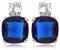 [RIZILIA KLASSISCH] Gestochen Ohrstecker Ohrringe mit Kissenschliff Edelstein Zirkonia CZ [Blau Saphir] in 18K Weiß Gold Vergoldet, Einfache Moderne Eleganz
