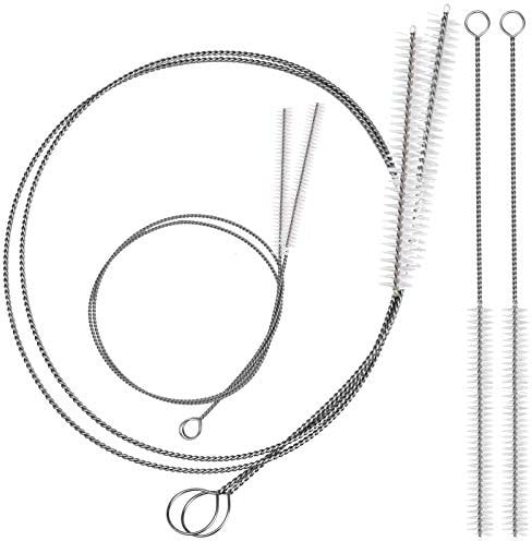 6Pcs Feeding Tube Brush, 32 Inch Bottle Cleaning Brush Small Pipe Cleaners for G Tube Peg Tube Test Tube Straw Brushes for Cleaning Keg and Fermenter Tube Hose - 0.5/0.8/1cm Diameter