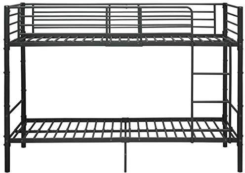 Tidyard Etagenbett Stockbett Bettgestell Metallbett Bett Hochbett Kinderbett Doppelstockbett Schlafzimmerbett Schwarz Metall 90×200 cm Mit Sicherheitsgeländer und Seitenleiter