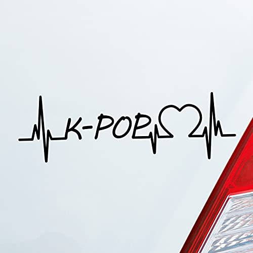 Hellweg Druckerei Auto Aufkleber K-POP Puls Herzschlag Fun Sticker Heckscheibenaufkleber Autoaufkleber mit Musik Motiv