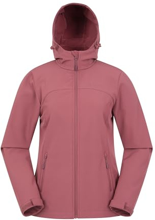 Mountain Warehouse Exodus Womens Softshell Jacket - Breathable, Adjustable, Water & Wind Resistant Ladies Coat - For Autumn, Winter, Walking, Everyday wear Rust Women's Size 20