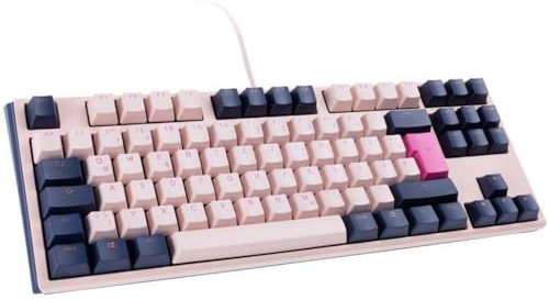Ducky One 3 Fuji - Mechanische Gaming Tastatur Deutsches Layout im TKL-Format (80% Keyboard) mit Cherry MX Black Switches, Hot-Swap-fähig (Kailh-Sockeln) und Abnehmbares Kabel
