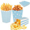 24 Stücke Popcorn Tüten Klein, Boxen Papier Süßigkeiten Candy Schachtel, Partytüten Set für Partys, Familienfeier, Kino, Ostern, Kindergeburtstag (Blau)