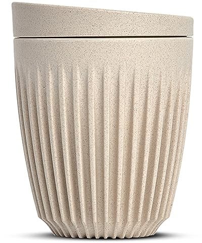 HUSKEE Kaffeetassen mit Deckel, wiederverwendbare Kaffeetasse mit einzigartigen Flossen für Espresso, Cappuccino, Americano, Mokka, isolierte und tragbare Latte-Tassen aus wiederverwendeten