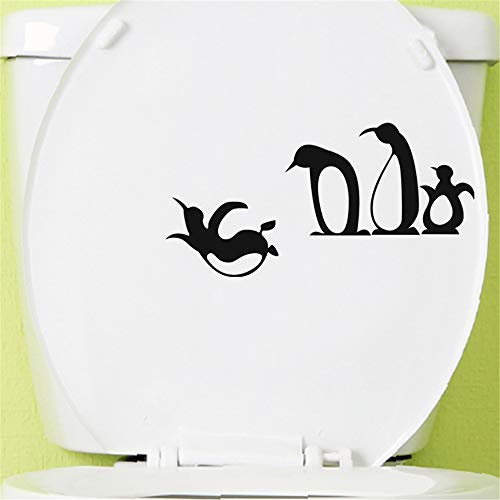 WC-Aufkleber Vinyl Pinguine Aufkleber für Toilette WC (12.7x25 cm, 2Stück)
