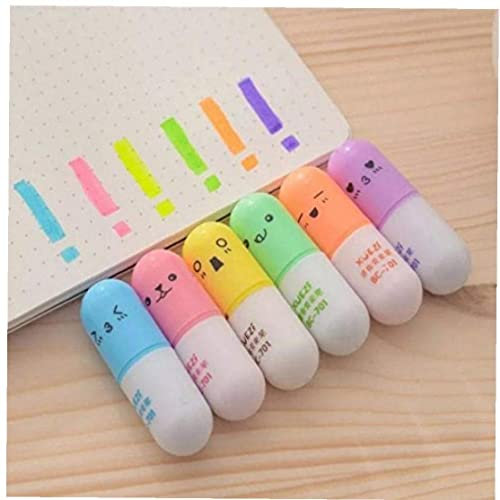 Danlai Mini Blätter Eier Geformt Highlighter-stifte Zum Schreiben Von 6 Pcs/Set Nette Gesicht Graffiti Marker Stift Koreanisches Schreibwaren Schulbüro Liefert