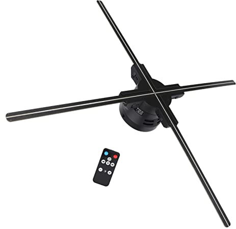 3D Hologram Fan Display Pubblicitario LED Fan, 672 LED Olografico Proiezione 3D Hologram Fan, Risoluzione 1600x672, Olografico Proiettore Pubblicitario Fan con Scheda di Memoria da 8 GB(4 lame)