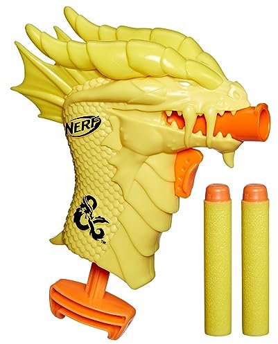NERF MicroShots Dungeons & Dragons Palarandusk Blaster, 2 Elite 2.0 Darts für Kinder, D&D Blaster für Kinder ab 8 Jahren