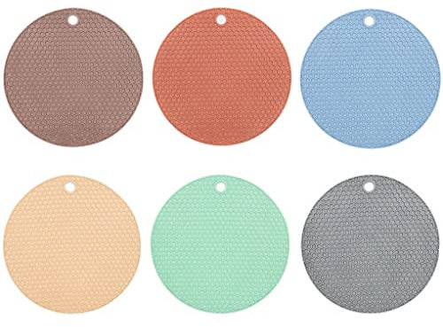 ACMEDE 6 Gummi Untersetzer Topfuntersetzer, Multifunktionale Wabenmatte Silikonmatte für Tassen Töpfe Suppenschüsseln, Hitzebeständig und rutschfest (17.5cm)