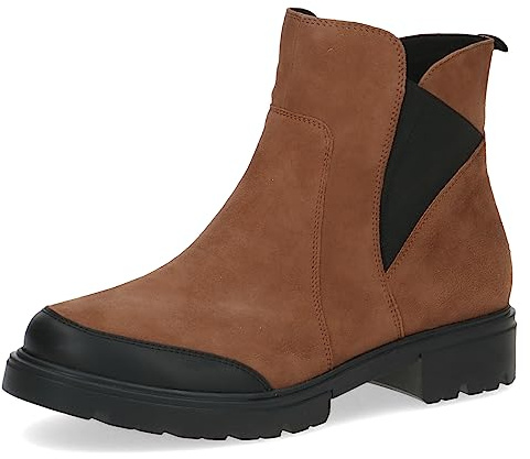 CAPRICE Damen Stiefeletten ohne Absatz Airmotion aus Leder Flach Weite G, Braun (Muscat Suede), 37 EU