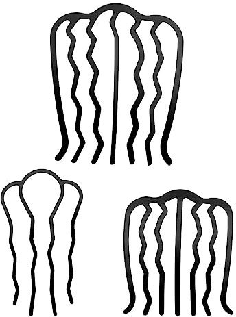 Jagowa 6PCS Hair Fork Pins U Shape French Hair Twist Comb Hair Clips Hair Accessories Women Girls Black